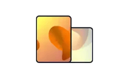 Two tablets side by side, working in landscape and portrait modes
